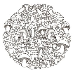 Brilliant Coloring Pages Of Mushrooms