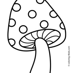 Champion Mushroom Coloring Page Pages For Kids Easy Mushrooms