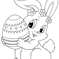 Wonderful Easter Bunny Colouring Coloring Av