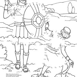 Coloring Pages To Download And Print For Free Goliath David Dot Bible Sunday School Color Primary Crafts Kids