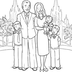 Latter Day Saints Coloring Pages Printable Print Family Temple Temples Visiting Free