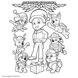 Out Of This World Christmas Coloring Pages Paw Patrol Printable Com Print Sheets Chase Cartoon Skye Ryder