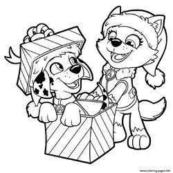 Cool Paw Patrol Christmas Coloring Pages Home