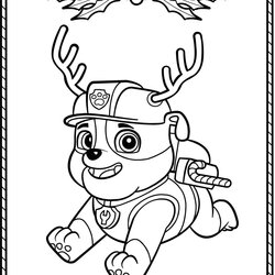 Matchless Paw Patrol Christmas Coloring Pages Home Noel Ruben Rubble Holiday Sheets