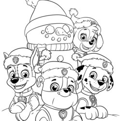 Very Good Paw Patrol Christmas Coloring Page Printable Pages Print Book