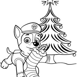 Super Paw Patrol Christmas Coloring Pages Home Chase