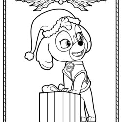 Outstanding Paw Patrol Christmas Coloring Pages Free Download