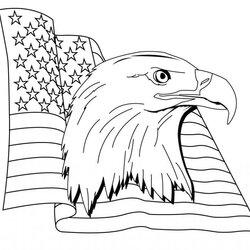 Wizard American Flag Coloring Pages Best For Kids Eagle Print Flying Bald Patriotic Drawing Line Printable