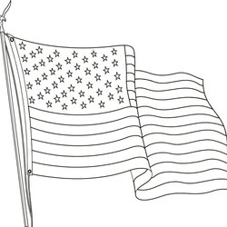 The Highest Standard Flag Day Coloring Pages Best For Kids Printable American Outline Flags Drawing Book Wave