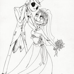 Eminent Jack And Sally Love By On Nightmare Before Christmas Corpse Bride Coloring Pages Drawings Drawing