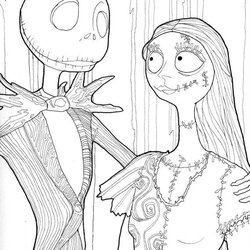 Matchless Digital Download Jack And Sally Halloween Coloring Page Grown Ups Easy
