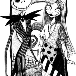 Brilliant Best Images About Jack And Sally On Disney Before Nightmare Christmas Coloring Pages Pumpkin King