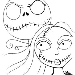 Super Sally And Jack Coloring Page Free Printable Pages Nightmare Sherpa Trace Burton