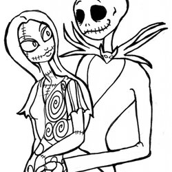Jack And Sally Printable Coloring Pages At Free Nightmare Christmas Before Kids Skeleton Halloween Color