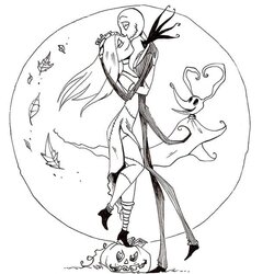 Exceptional Nightmare Before Christmas Coloring Pages Free Printable Sally And Jack
