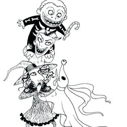 Outstanding Jack And Sally Coloring Pages At Free Printable Nightmare Before Christmas Lock Shock Barrel Zero