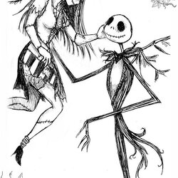 Superior Jack And Sally Nightmare Before Christmas Coloring Pages Image Gallery Para Antes Printable