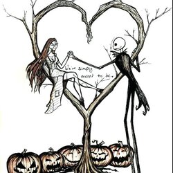 Jack And Sally Printable Coloring Pages At Free Download Nightmare Before Christmas Drawings Wedding Drawing