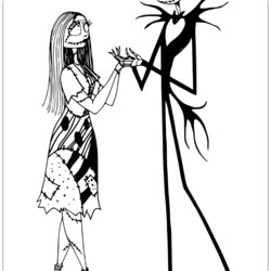 Fantastic The Nightmare Before Christmas Coloring Pages Sally Jack Printable Holding Hands