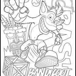 Splendid Amazing Crash Coloring Page Free Printable Pages