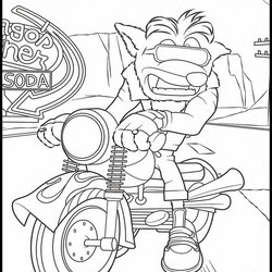 Crash Coloring Pages Best For Kids Colouring Coco Motorcycle