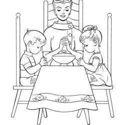 Free Printable Christian Coloring Pages For Kids Best Prayer Bible Dinner Religious Lords Thanksgiving Sheets