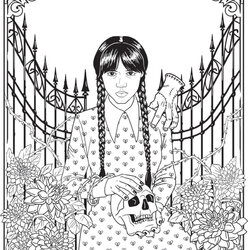 Admirable Free Coloring Page From Wednesday An Unofficial Book