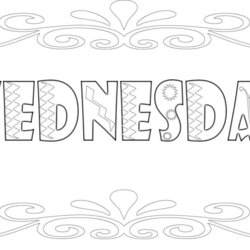 Excellent Wednesday Printable Coloring Pages World Holiday