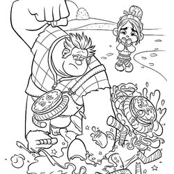 Brilliant Wreck It Ralph Coloring Pages Best For Kids Printable Free Pictures