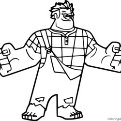 Smashing Wreck It Ralph Coloring Pages Simple