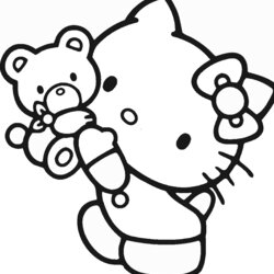 Eminent Hello Kitty Coloring Pages Birthday Printable Site