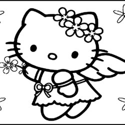 Marvelous Free Printable Hello Kitty Coloring Page For Kids Home Pages