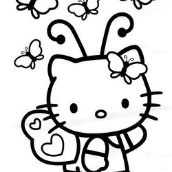 Excellent Printable Hello Kitty Coloring Pages Cute And Easy Print Color Craft With