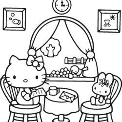 Out Of This World Hello Kitty Coloring Pages Lets Kids Printable Colouring Color Cute Para