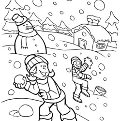 Wonderful Winter Fun Coloring Sheet Pages Printable Com Seasons Print Find Children