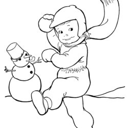 Worthy Winter Coloring Books Pages Throwing Snowballs Printable Color Book Fun Snowman Kids Sheets Print