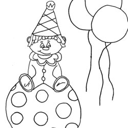 Free Printable Clown Coloring Pages For Kids Clowns Ball Party Happy Template Craft Sad Drawings Images