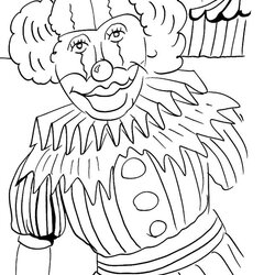 Marvelous Free Printable Clown Coloring Pages For Kids Print Happy Sad Template Popular