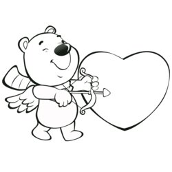 Perfect Valentine Heart Coloring Pages Best For Kids Valentines Hearts Bear Printable Cupid Color Print
