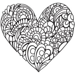 Magnificent Detailed Heart Coloring Pages At Free Printable Kids Print Hearts Cool Adults Template Double