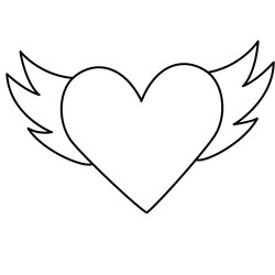 Excellent Heart Coloring Page For Girls To Print Free Pages Wings Printable Hearts Kids Sheets Medium No