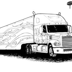 Admirable Printable Truck Coloring Pages Blank World