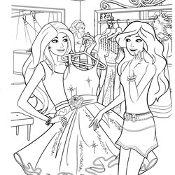 Terrific Free Barbie Printable Coloring Pages Christmas