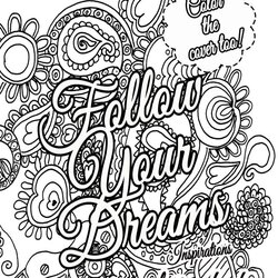 Great Inspirational Coloring Pages Home Adults Adult Quote Printable Dream Motivational Stress Dreams