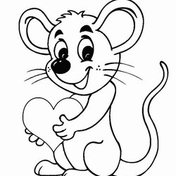Printable Mouse Coloring Pages For Kids Cartoon Cute Mice Animal Template Sheets Color Comic Rodent Outline