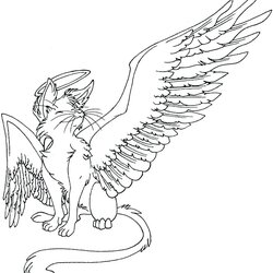 Very Good Coloring Pages Of Warrior Cats At Free Printable Cat Wings Dragon Fire Warriors Print Winged