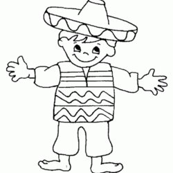 Excellent Mexican Coloring Pages To Print Free Home Boy Fiesta Color Mexico Flag Kids Drawing Little Popular