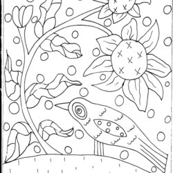 The Highest Standard Folk Art Birds Coloring Pages Mexican Bird