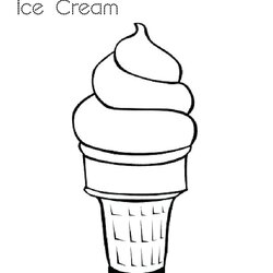 Matchless Ice Cream Coloring Page Free Cone Pages Kids Sheet