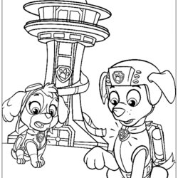 Fantastic Patrol Alert Paw Kids Coloring Pages Few Details Print For